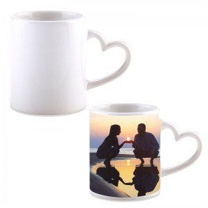 Mug Ceramica para Sublimacion Corazon 11oz MU-87